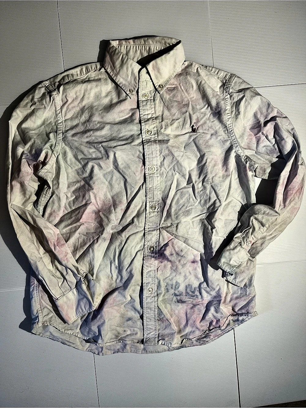Ralph Lauren Relaxed Fit Button Down Shirt Tie-Dye Size Large